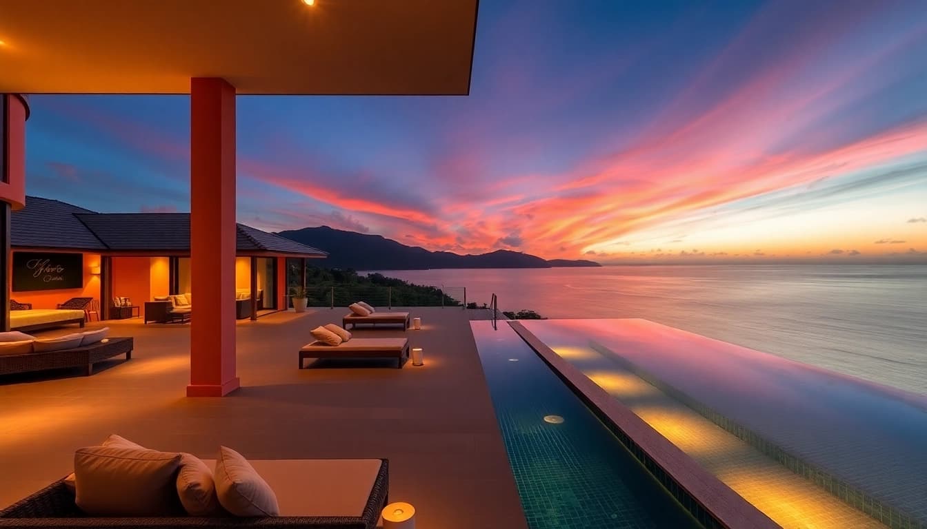 Enhance your investment with expert property management in Phuket, showcasing a beautiful villa overlooking the sea.