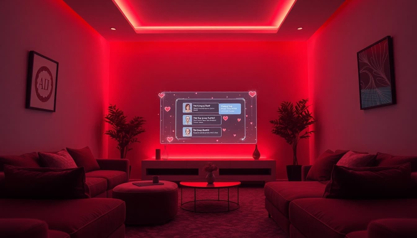 Experience engaging ai sex chat with a cozy room and modern chatbot interface