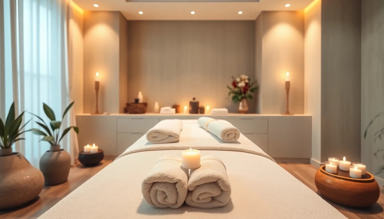 Spa Ads showcasing a serene and luxurious treatment room with calming ambiance and professional decor