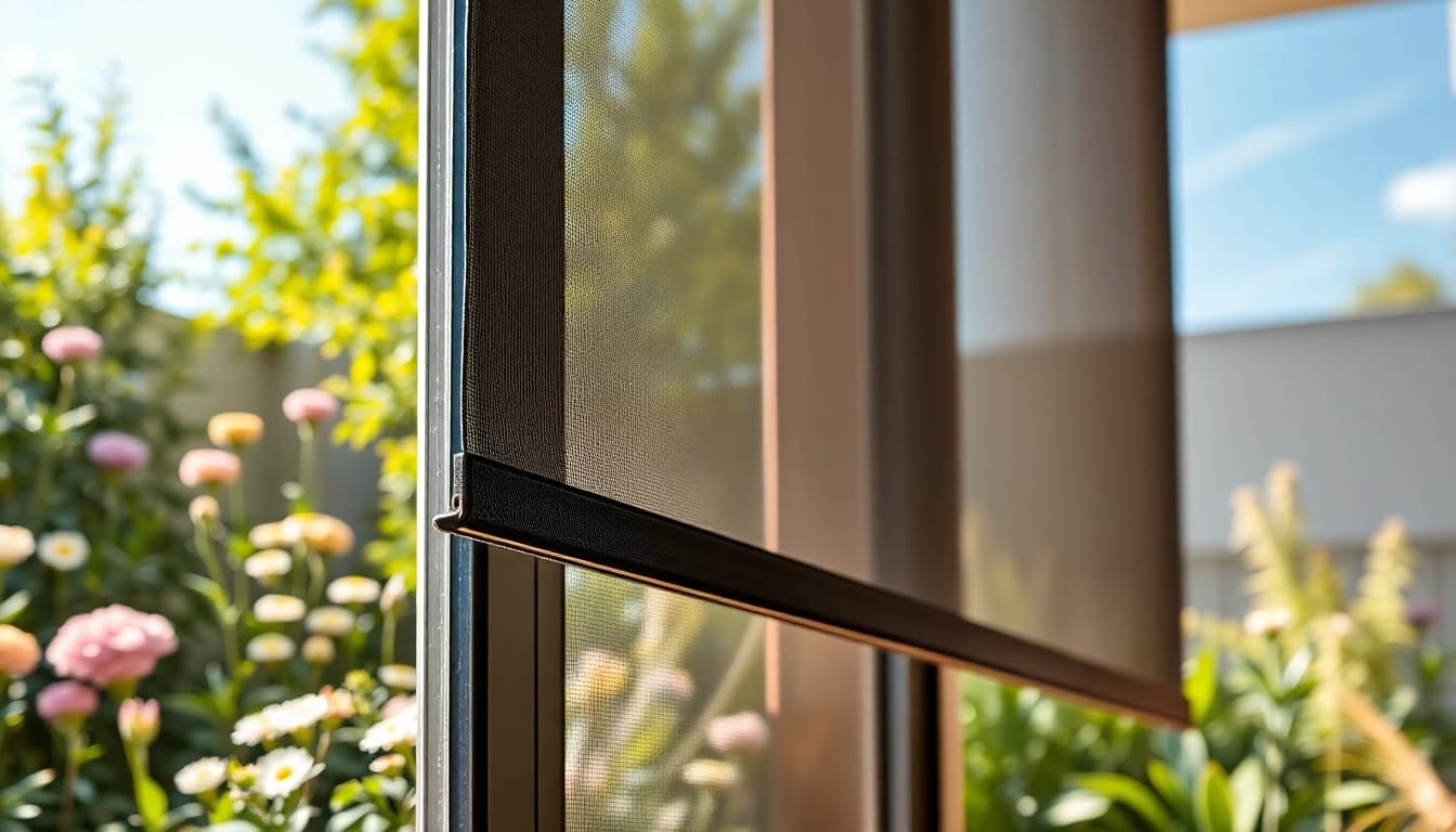 Enhance your home with Flyscreenmaxx's elegant and functional flyscreens in a garden setting.