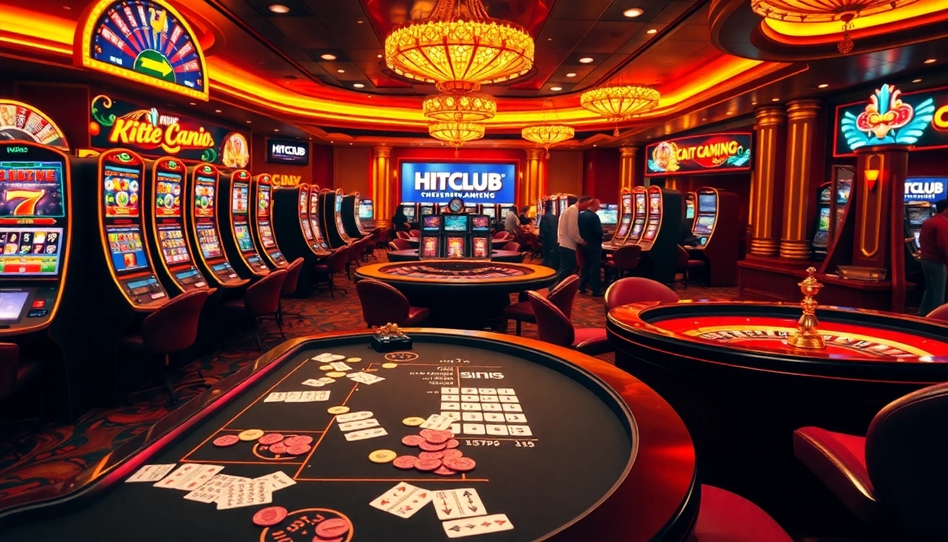 Experience excitement at HITCLUB online casino with vibrant slot machines and engaging poker tables.