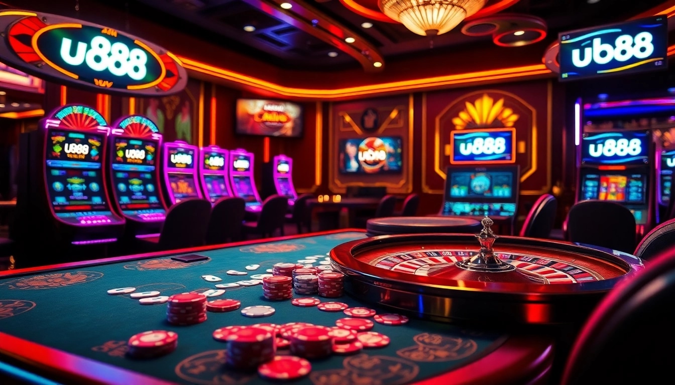 Experience thrilling gaming at u888 with vibrant casino tables and exciting slot machines.