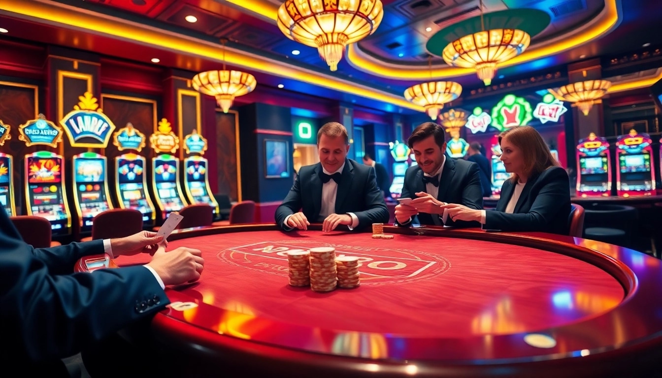 Experience the excitement of NOHU90 at a luxurious casino table filled with poker chips.