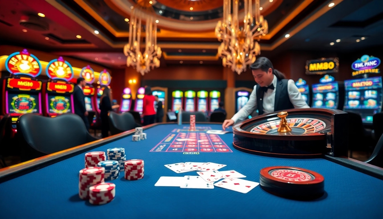 Experience thrilling bets at mm88's luxurious casino with cards and roulette.