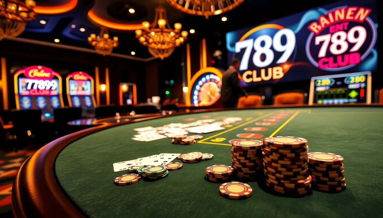 Exciting gameplay at 789 Club with an elegant casino table and vibrant roulette wheel.