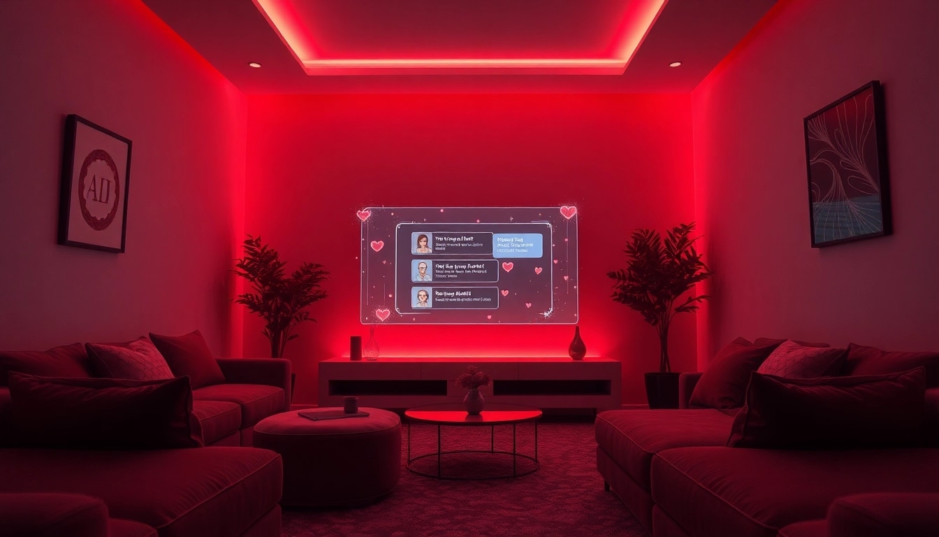 Experience engaging ai sex chat with a cozy room and modern chatbot interface