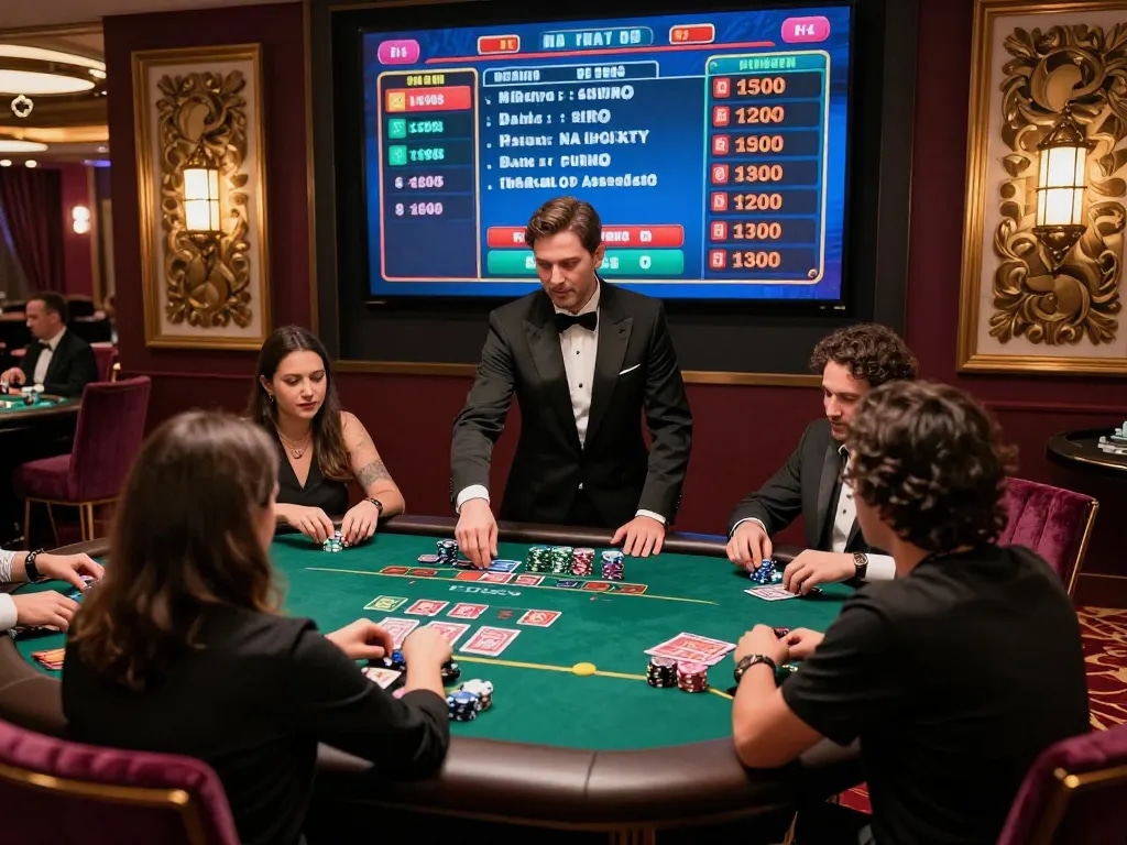 Live casino gaming at bong99 with dealer, players, and excitement.