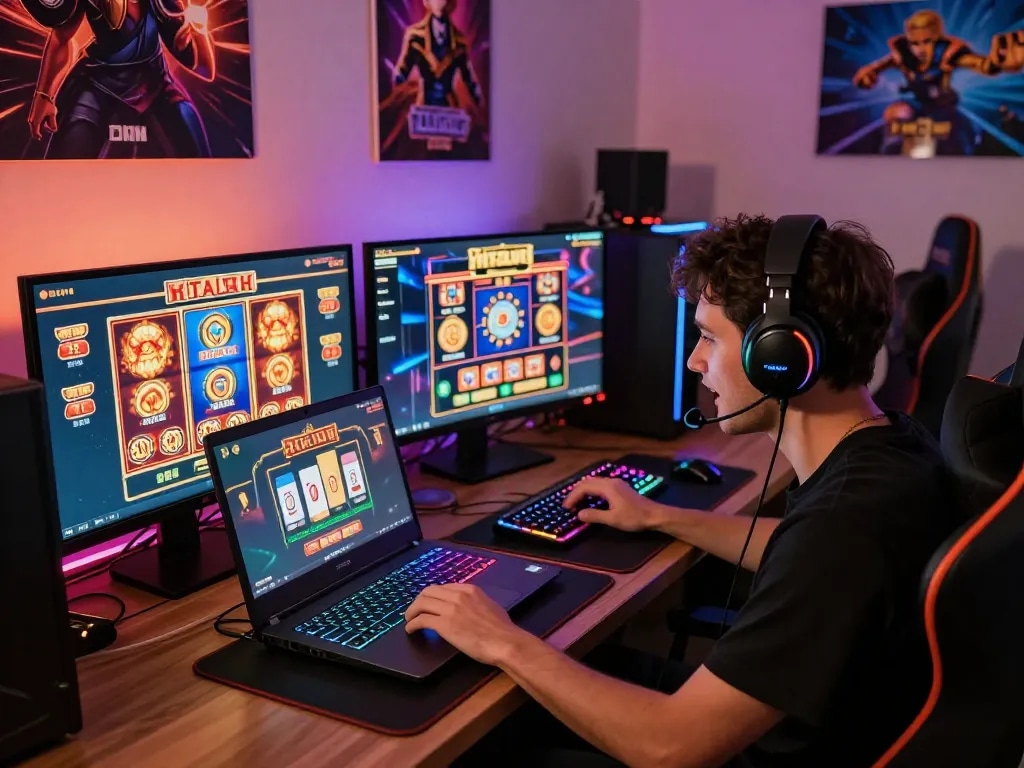 Experience the thrill of hitclub tải with vibrant gaming setup and excitement.