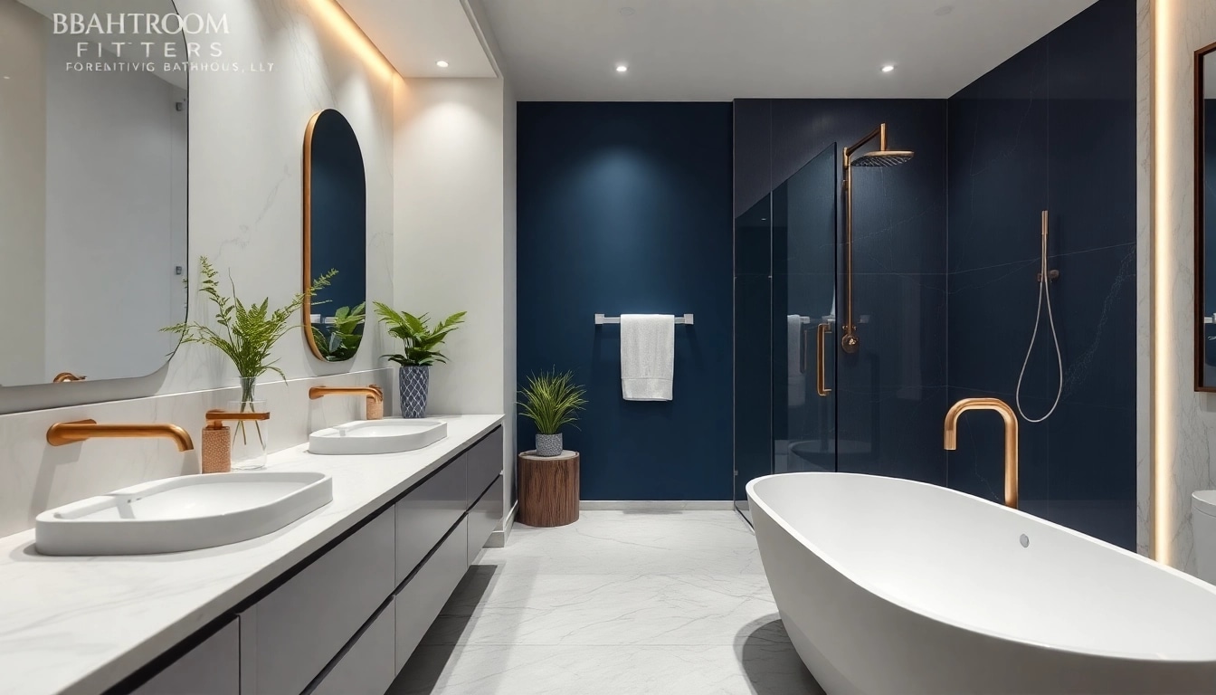Stunning modern bathroom fitted by expert Bathroom Fitters with luxury features.