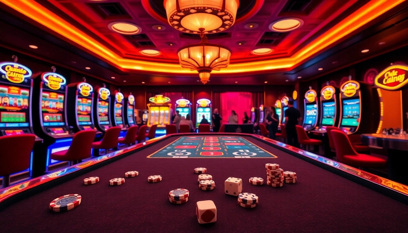 Experience the excitement of Luckywin with vibrant slot machines and engaging table games.