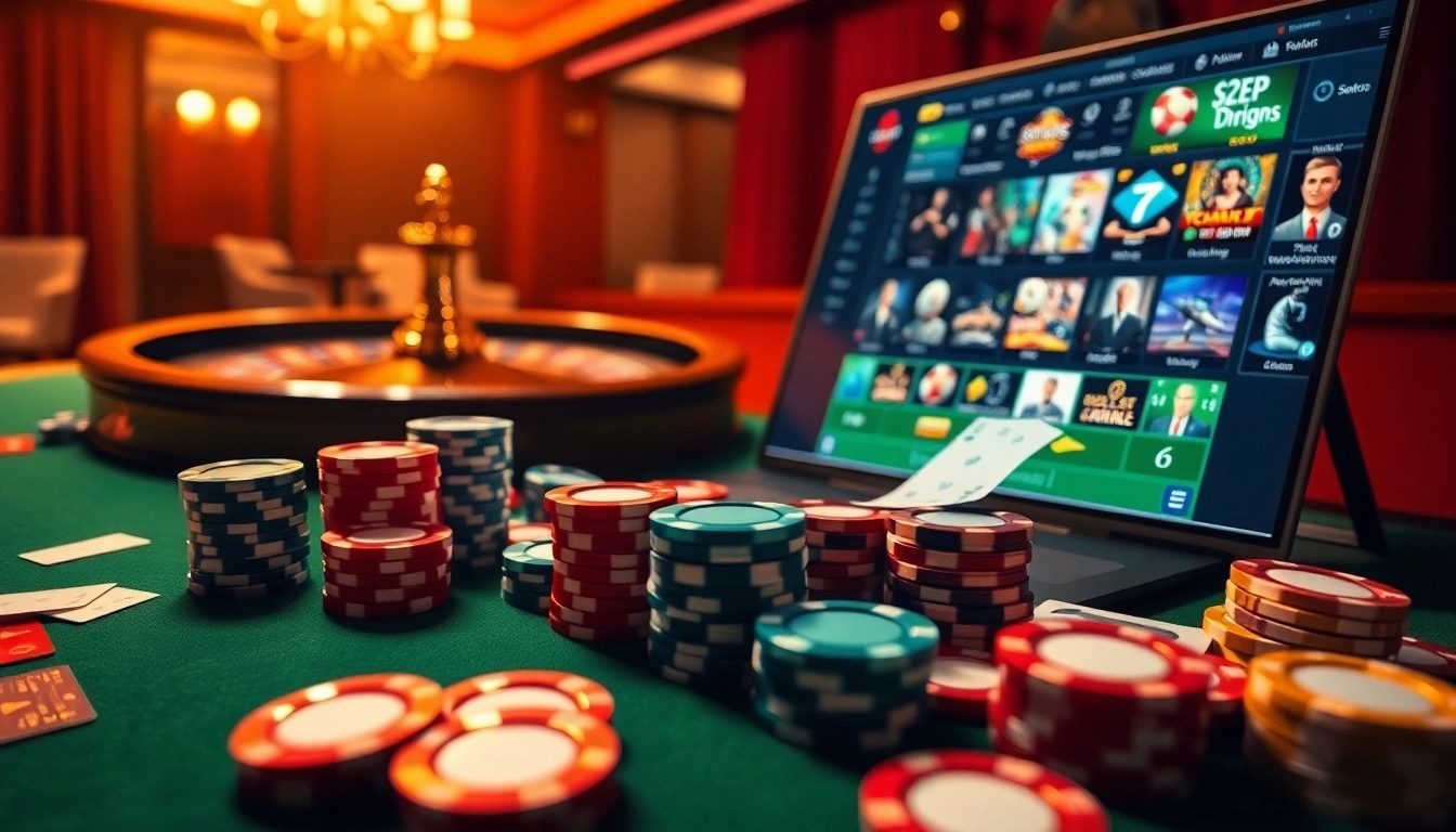 Sodo66 casino gaming table with poker chips and cards, exuding excitement in online gambling.