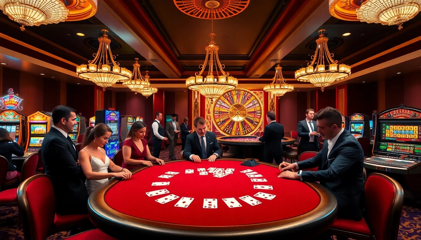 Players engaging in high-stakes poker at Thabet’s luxurious casino, combining excitement and professionalism.