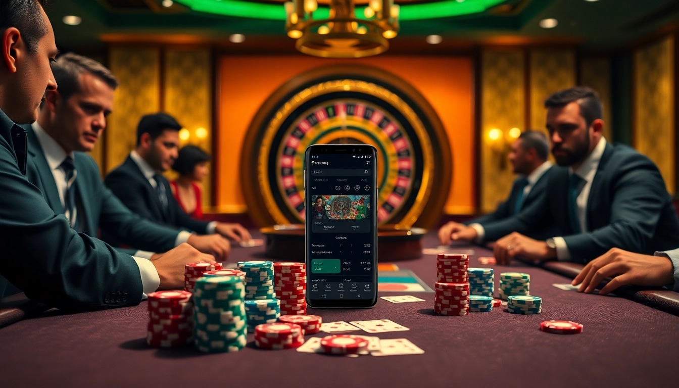 High-stakes poker action at S8 casino with vibrant chips and Samsung Galaxy S8.