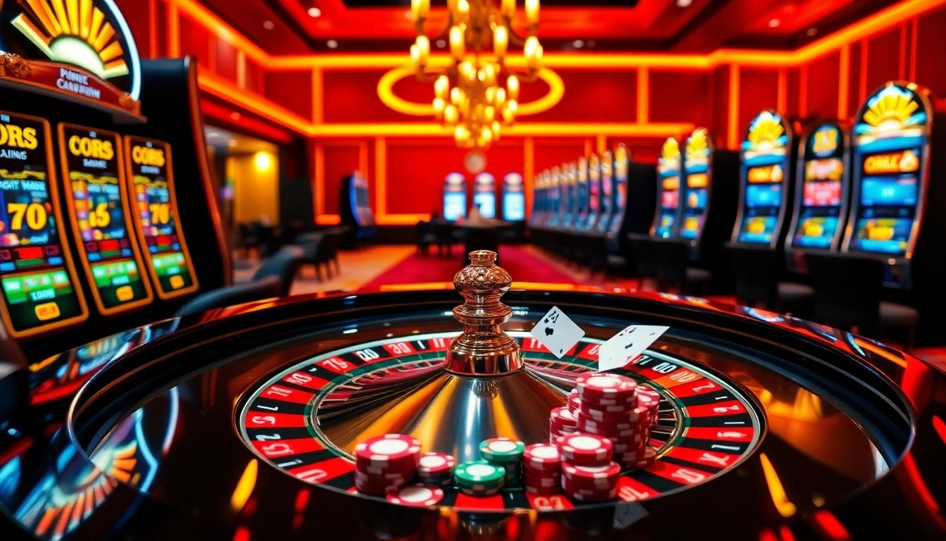 Betting excitement at https://kubet77i.ink/ with a roulette table and lively casino atmosphere.