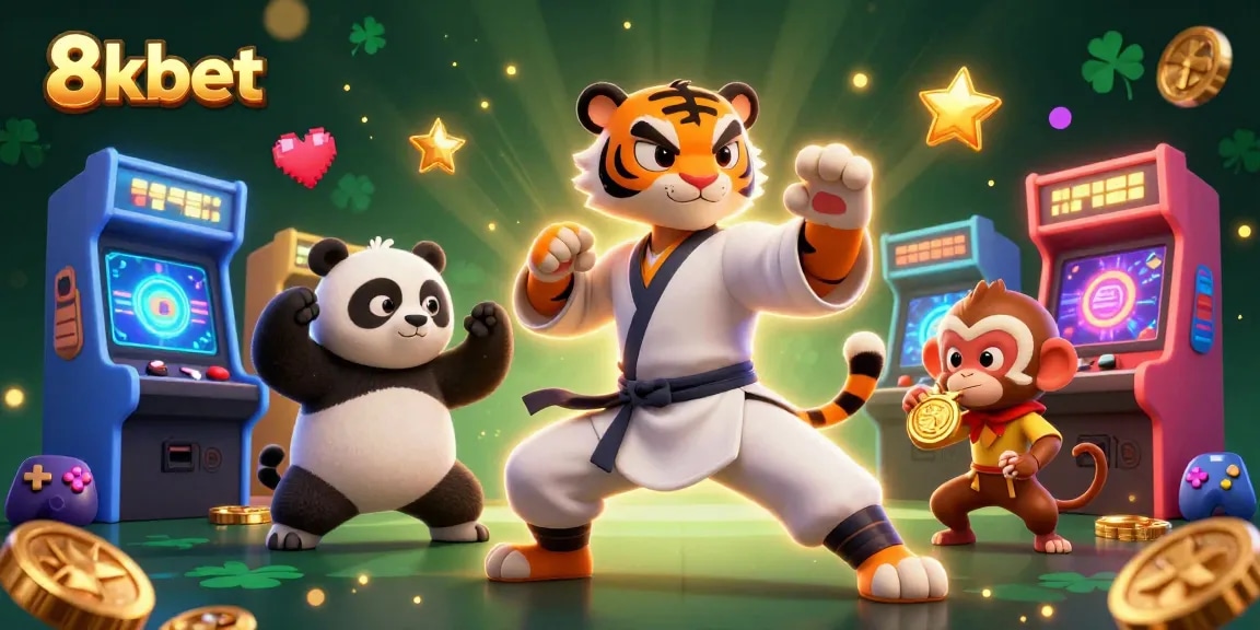 8xbet offers thrilling gaming experiences with vibrant characters and sparkling casino elements.