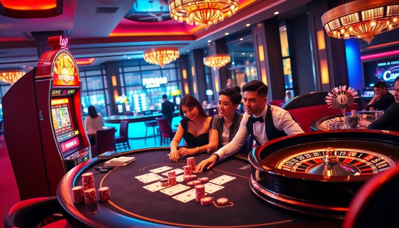 Experience the thrill of winning with RR88 at an upscale casino, featuring vibrant games and festive atmosphere.