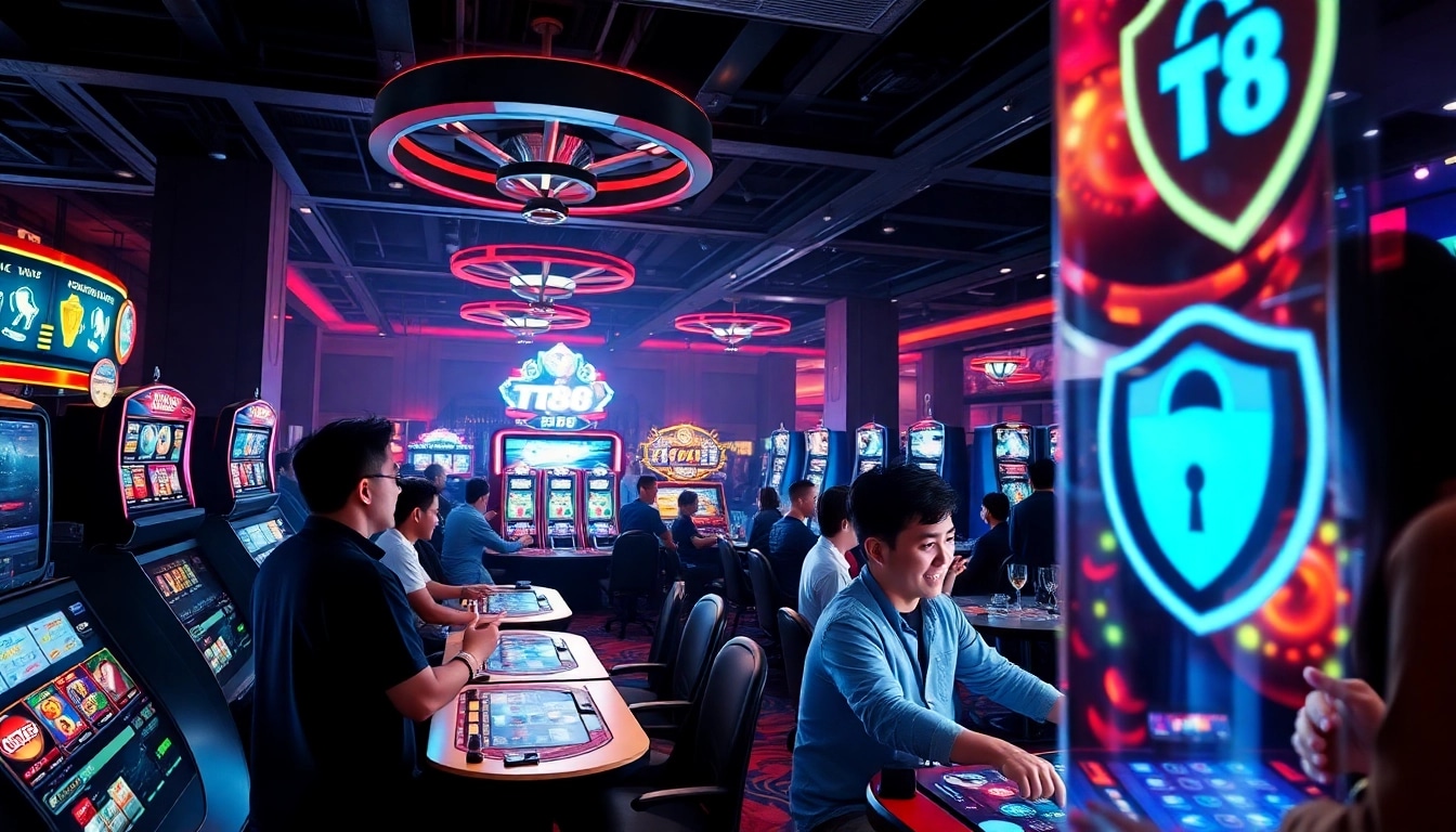 TT88 online gaming platform showcasing vibrant casino scene with players engaged in thrilling games.