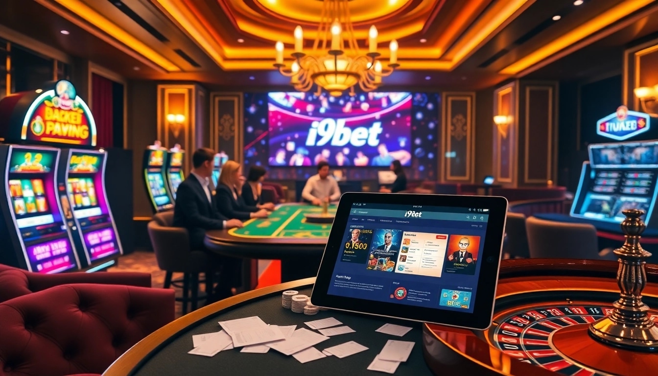 Experience thrilling i9bet action at a luxury casino with vibrant games and welcoming ambiance.