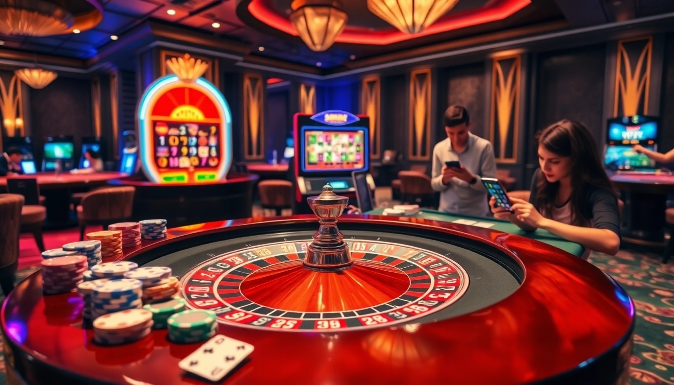 Exciting casino scene featuring roulette and online gambling elements related to MM88COM.