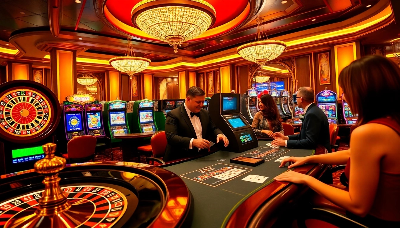 Engage in a thrilling b52 casino experience with vibrant tables and exciting gaming action.