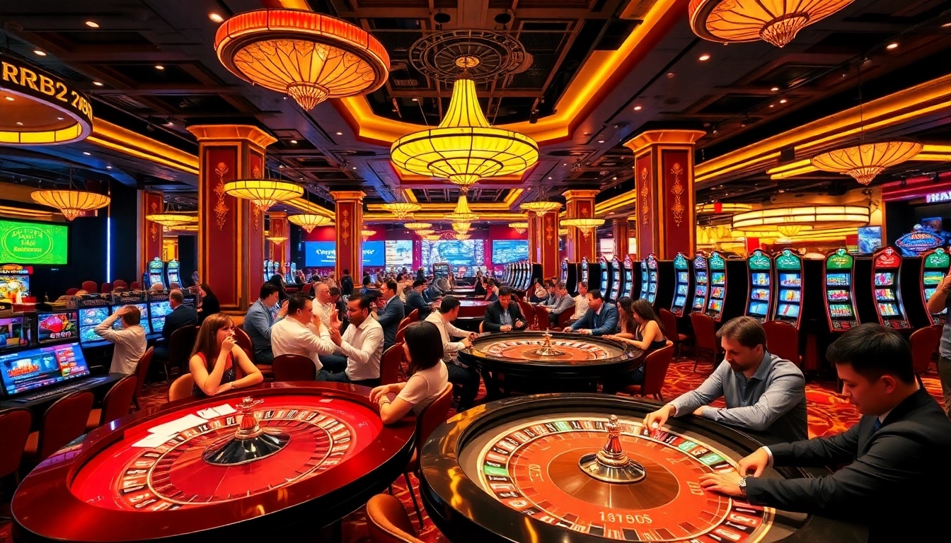 Experience the excitement of RR88 Game at a luxurious casino table surrounded by enthusiastic players.