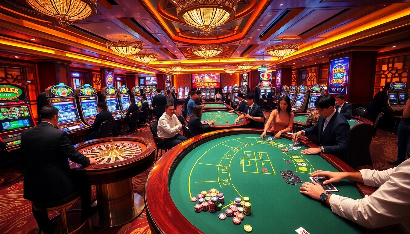 Exciting gameplay at Jun 88 casino with vibrant tables and engaged players.