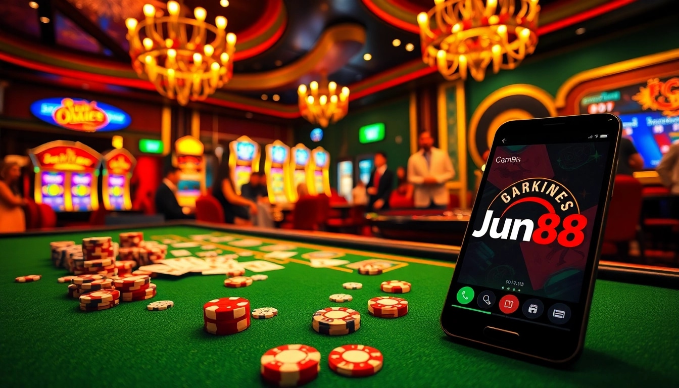 Experience thrilling poker action at https://jun88.now/ with vibrant chips and dynamic gameplay.