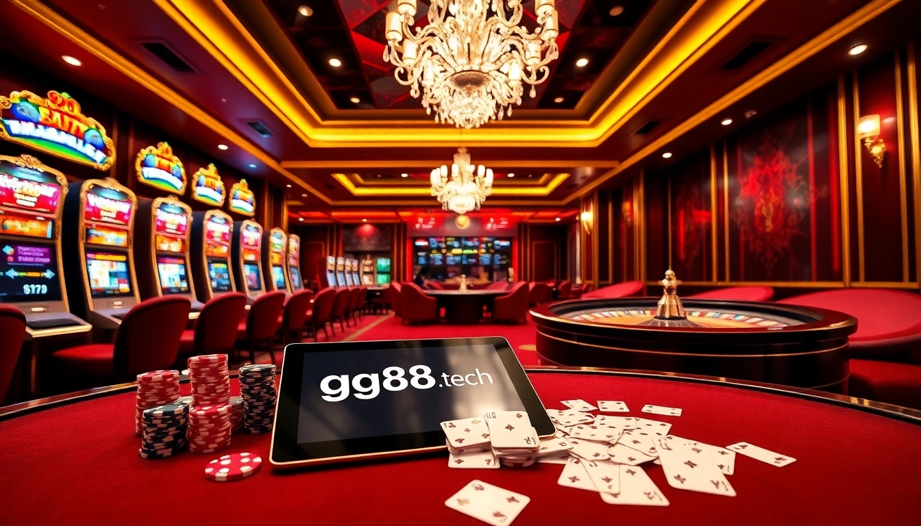 Experience the glitz of gg88.tech with vibrant slot machines and poker gameplay.