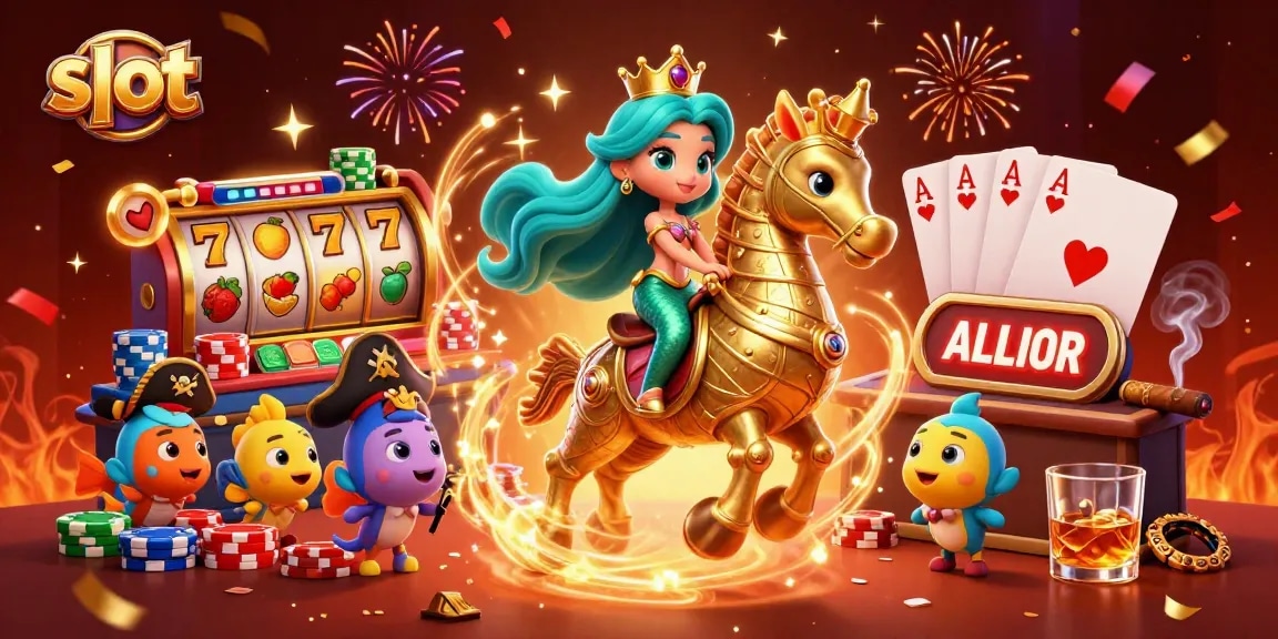 Experience thrilling slot adventures with vibrant characters and dynamic gameplay elements in this casino scene.