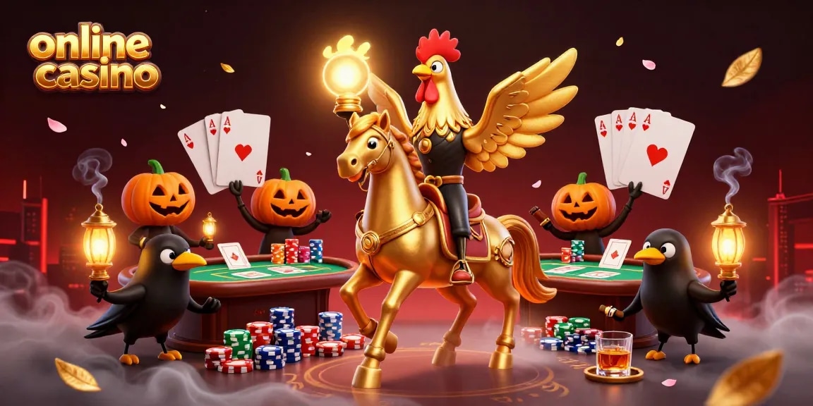 Experience thrilling action at an online casino featuring vibrant characters, poker elements, and a magical atmosphere.