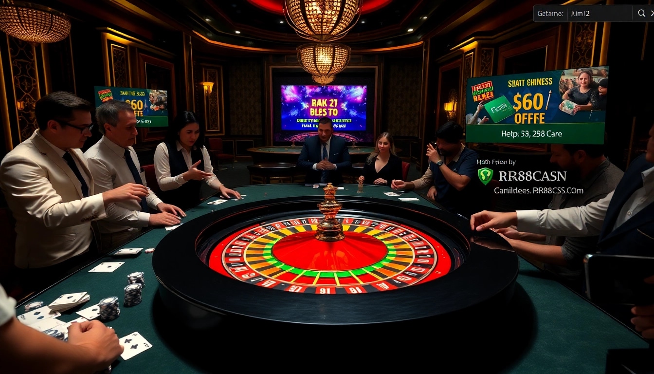 Experience the excitement of gambling at https://rr88csn.com/ with our luxurious casino scene featuring live gameplay.
