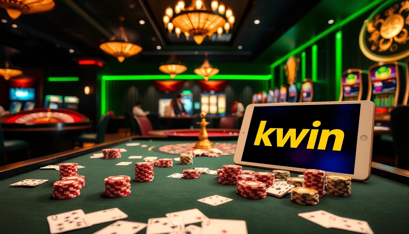Experience the thrill of high-stakes gambling with the link kwin featured in a luxurious casino atmosphere.