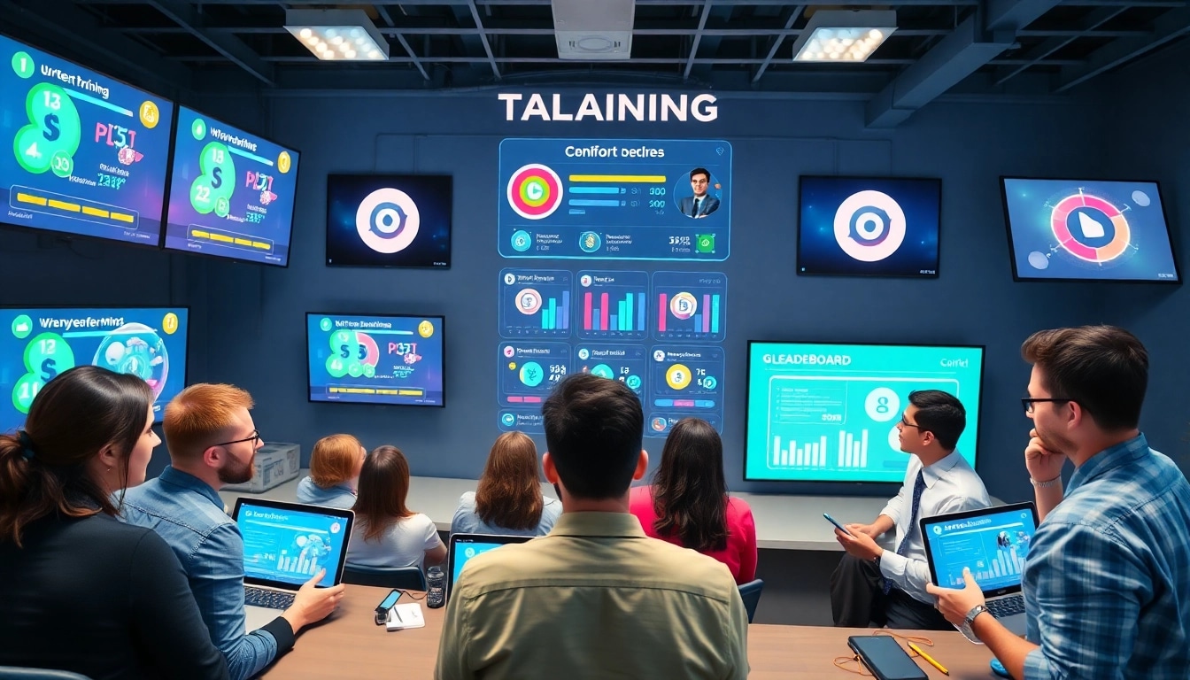 Engage in training gamification with vibrant interactive elements enhancing learning.
