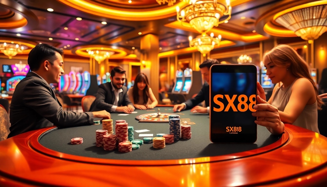 Experience thrilling poker at sx88 with vibrant chips and an exciting casino atmosphere.