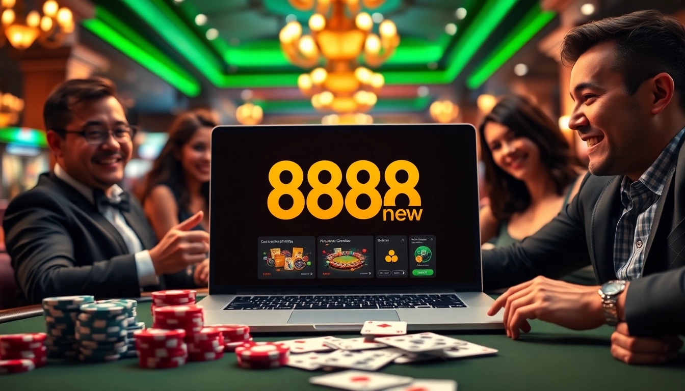 Exciting online gaming experience at 888new featuring casino elements and a modern interface.