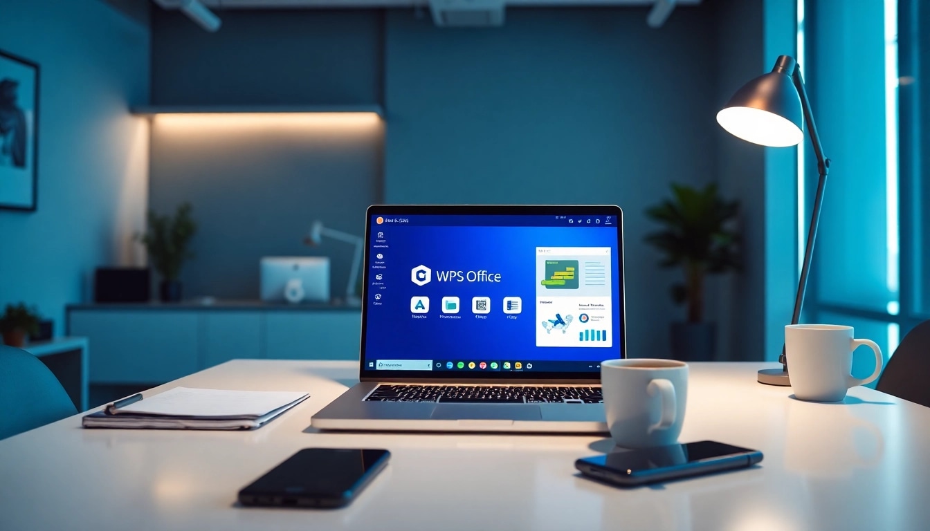 在现代办公环境中,笔记本电脑屏幕上的 WPS Office 界面。