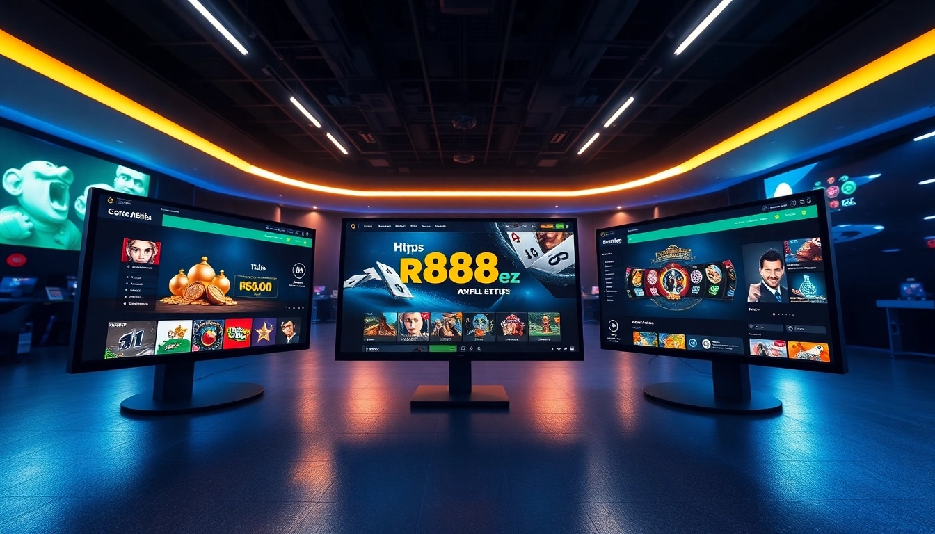 Exciting online gambling interface from https://rr88ez.com/ showcasing games like slots and poker.