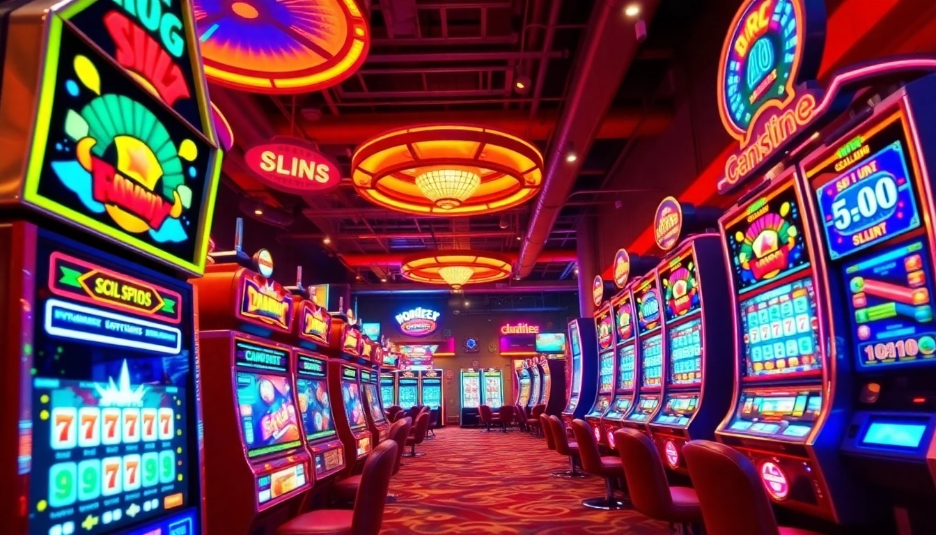 Exciting online slot gaming scene featuring hoki138 with colorful machines and captivating animations.