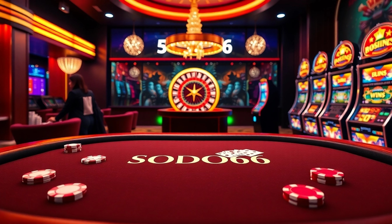 Experience thrilling gameplay at SODO66 with vibrant casino visuals and engaging poker action.