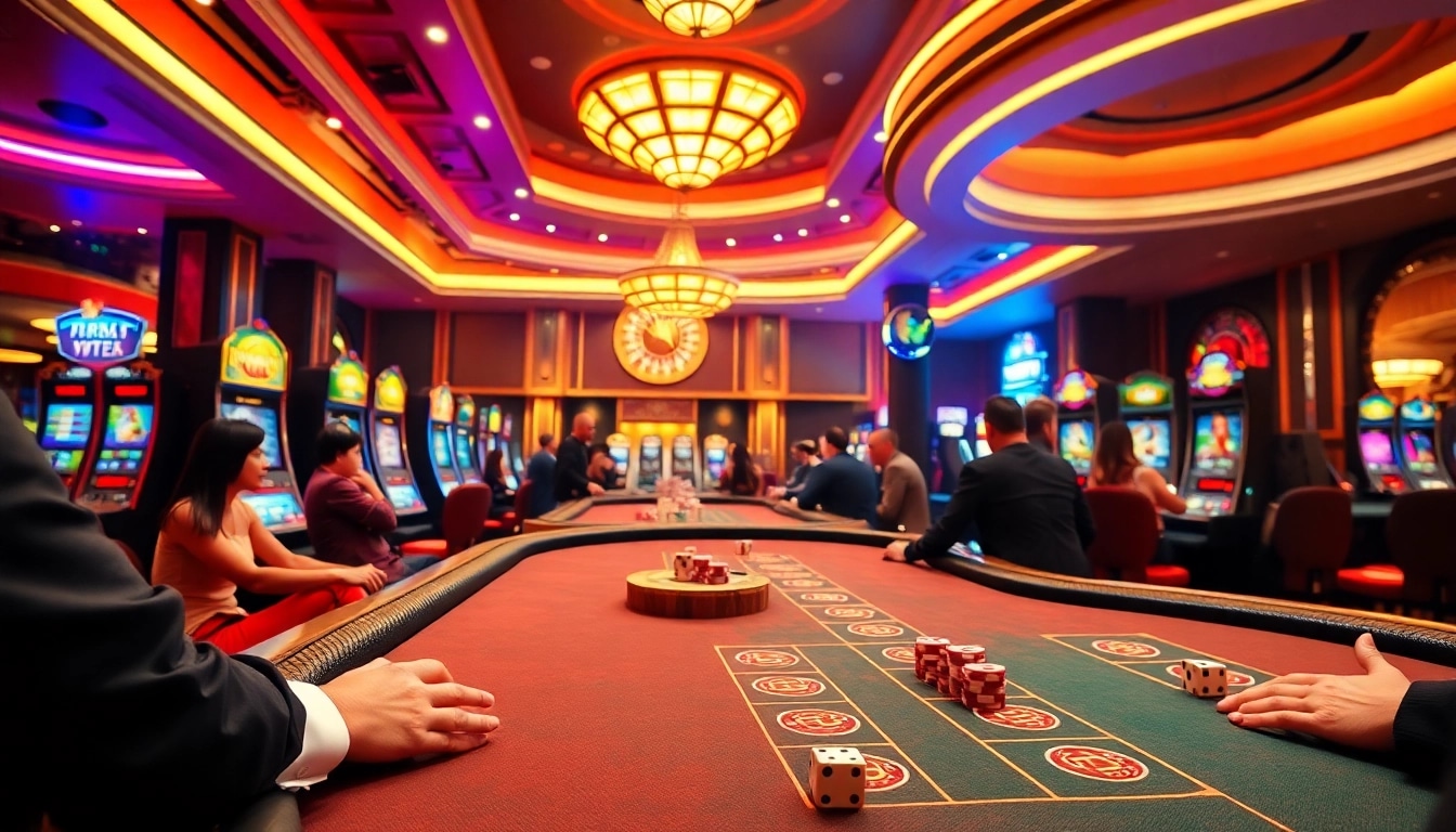 Experience KP88 Casino excitement with vibrant tables, thrilling poker action, and spinning roulette wheels.