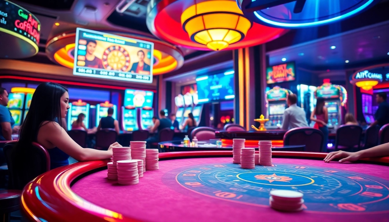 Experience ai porn chat's fun atmosphere amidst lively casino action with poker and roulette.