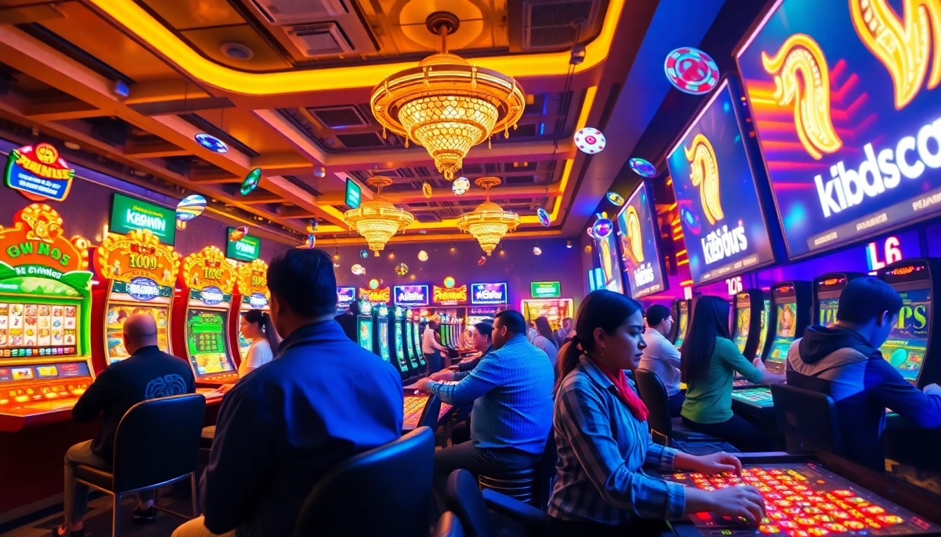K88win vibrant online gaming scene with players enjoying slots and betting.