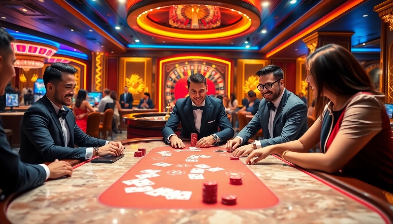 Experience the thrill of winning at https://vj88.com/ with a luxurious casino atmosphere filled with poker and roulette excitement.