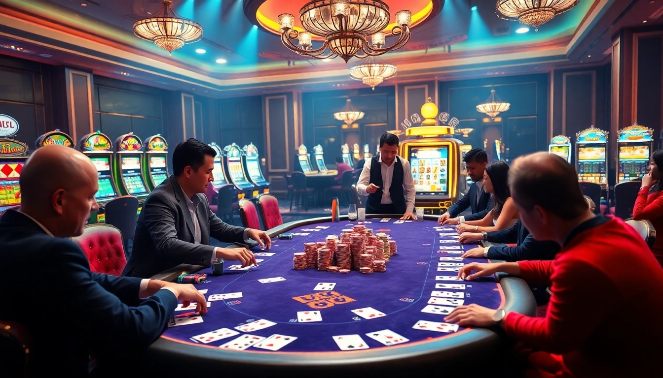 Engaged players at a luxurious poker table representing the exclusive 789win vip gambling experience.