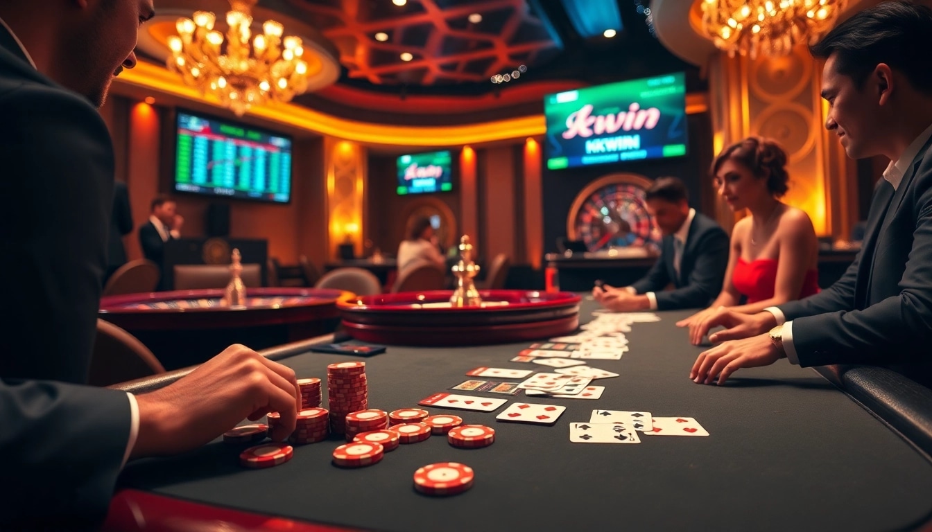 Experience thrilling gameplay at kkwin com with vibrant poker chips and cards on a luxurious casino table.
