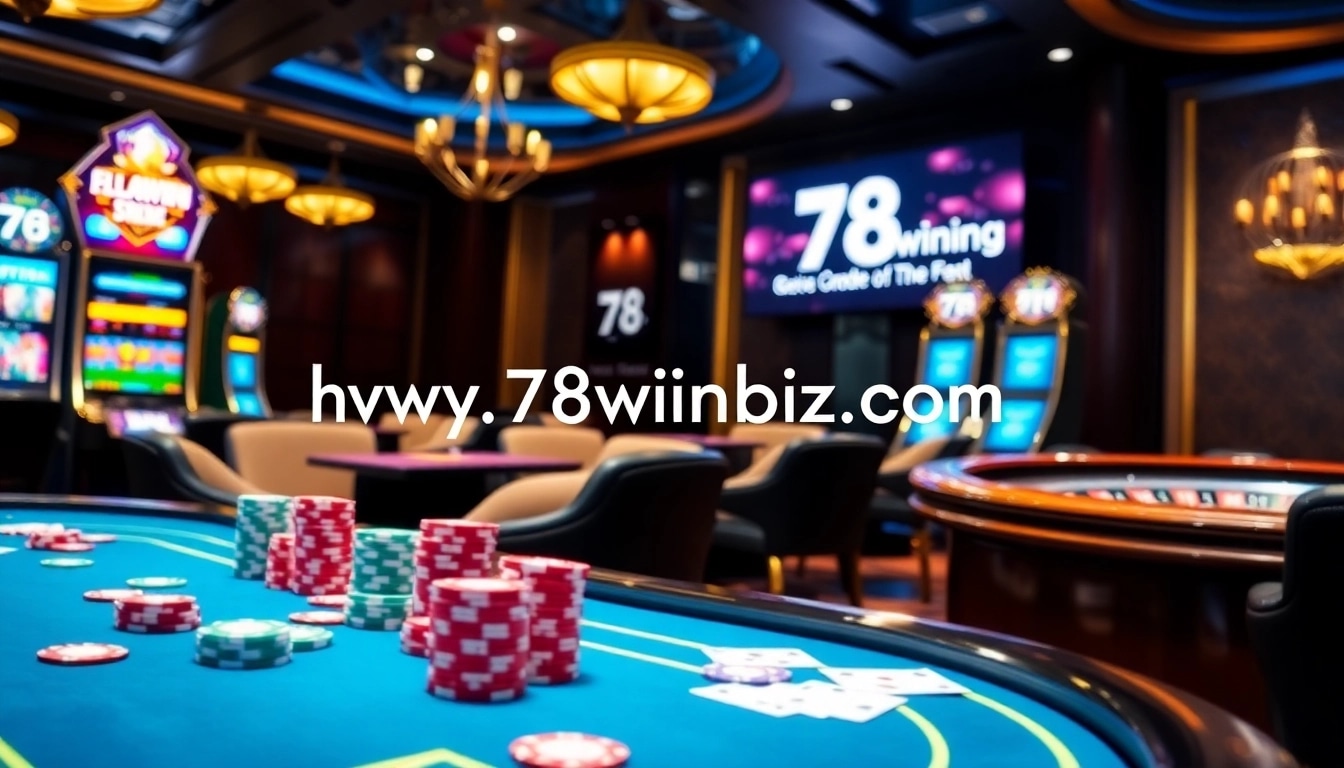 Engage in thrilling gameplay at https://78winbiz.com/ with vibrant casino tables and slot machines.
