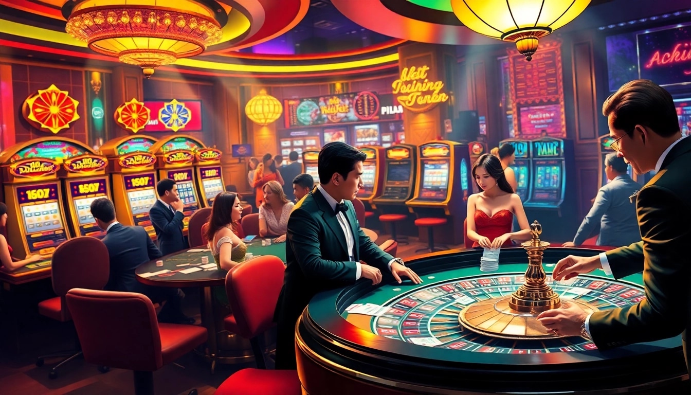 Gamblers at a Nha cai uy tin roulette table enjoying a lively casino atmosphere.