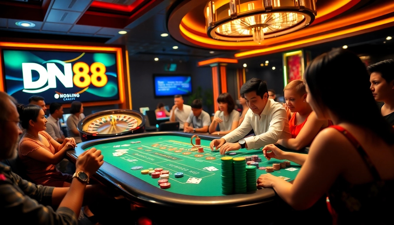 Experience the excitement of DN88 at a luxurious casino table with expert dealers.