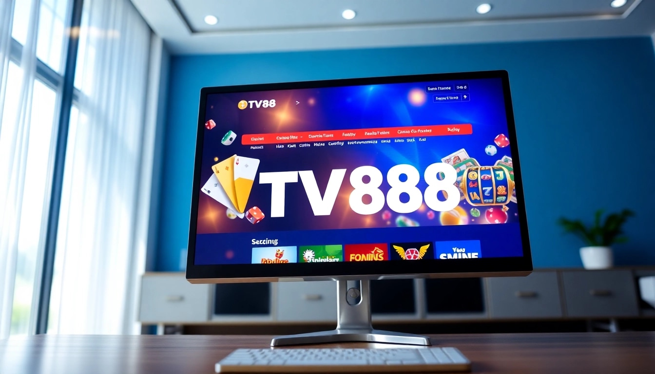 Experience the dynamic online gaming platform TV88, showcasing its user-friendly interface and vibrant games.
