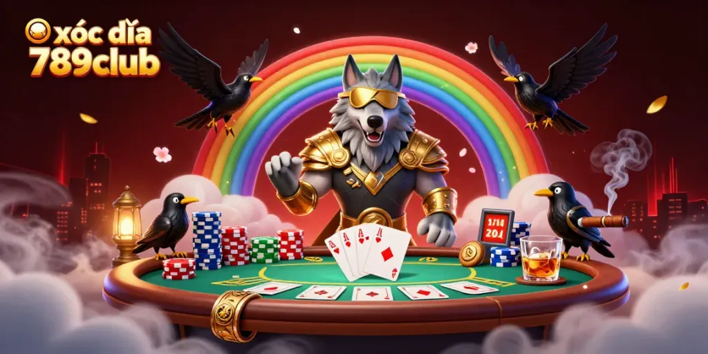 Experience the excitement of xóc đĩa 789club with thrilling gameplay illustrated by Odin and ravens.